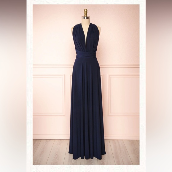 Navy Convertible Maxi Dress - Picture 1 of 6